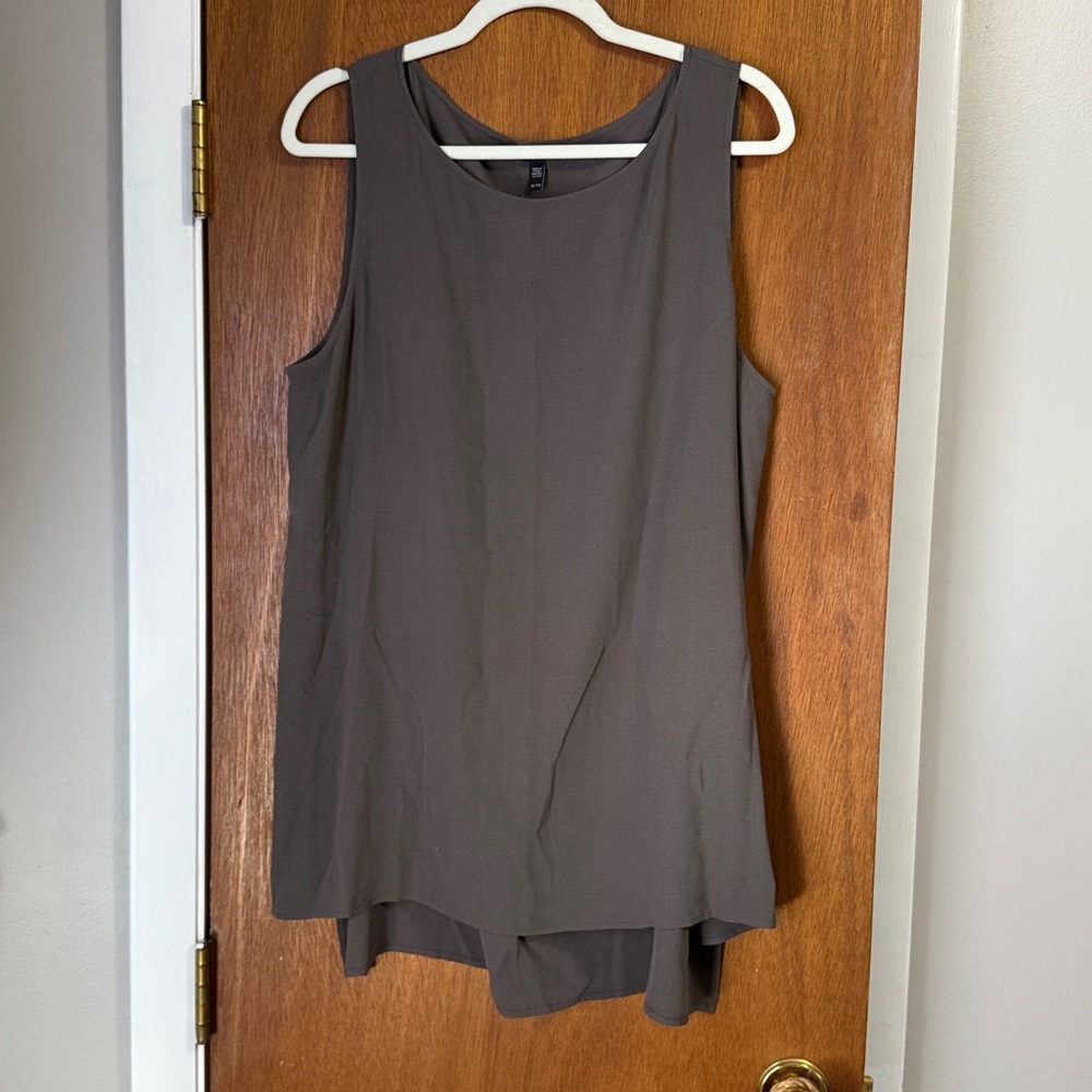 Eileen Fisher Grey Organic Silk Tank Top